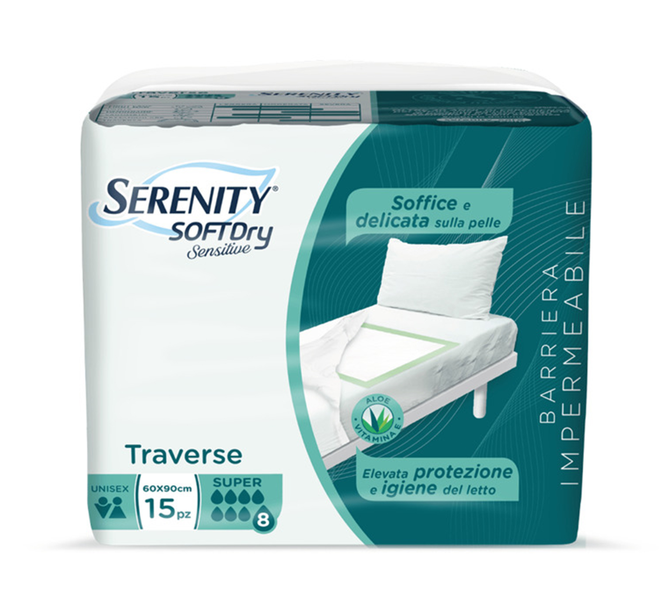 SERENITY SoftDry Sensitive Super Inkontinenz-Schutzunterlagen, 60x90 cm, 15 Stk.